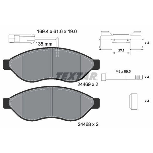 Textar Front Brake Pad Set 2446901