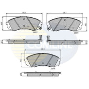 Comline Front & Rear Pads fits Hyundai H-1 2001-2004 2.5