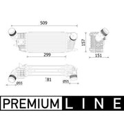 Mahle Intercooler (Charge Air Cooler) fits Peugeot 508 Sw I 2010-2018 2.0