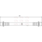 Apec Brake Hydraulic Hose Line Rear fits Toyota Yaris Verso 1999-2005 1.3 1.4
