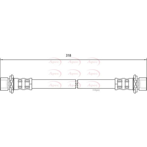 Apec Brake Hydraulic Hose Line Rear fits Toyota Yaris Verso 1999-2005 1.3 1.4