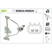 Valeo Electric Window Regulator Lifter Left Front 850834