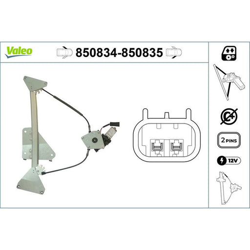 Valeo Electric Window Regulator Lifter Left Front 850834