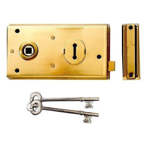Yale Locks P401 Rim Lock Polished Brass Finish 138 x 76mm Visi Yale Locks - NN4 Online