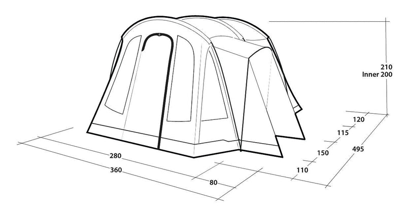 Outwell Nevada 4 Pole Tent Green 4 Person Outwell - Dynamic Drive