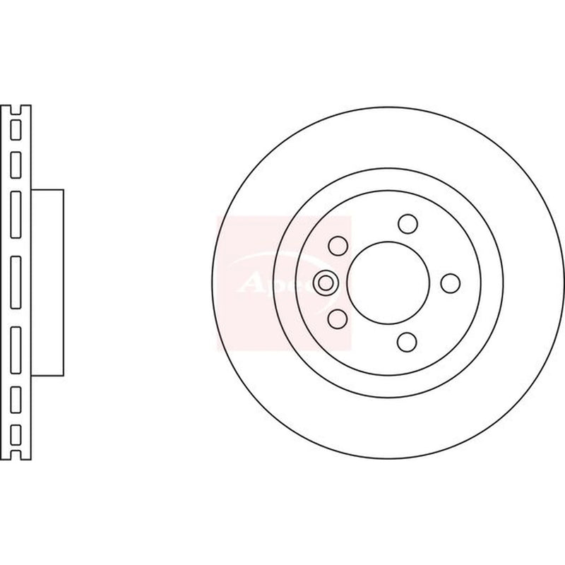 Apec 2 x Vented Front Brake Discs DSK2254-x2