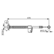 Bosch Brake Hydraulic Hose Line Front Left fits Hyundai Getz 2002-2010