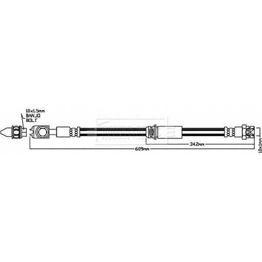Borg & Beck Brake Hydraulic Hose Line Front Right BBH8166