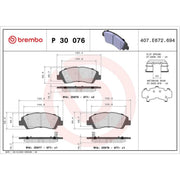 Brembo 4 x Front Brake Pad Set fits Hyundai I10 II 2013-2019 1.0 1.2