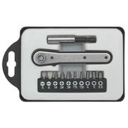 Siegen 12pc Ratchet Driver Bit Set in Case Screwdriver Slotted Phillips Trx Bits Siegen  - Dynamic Drive