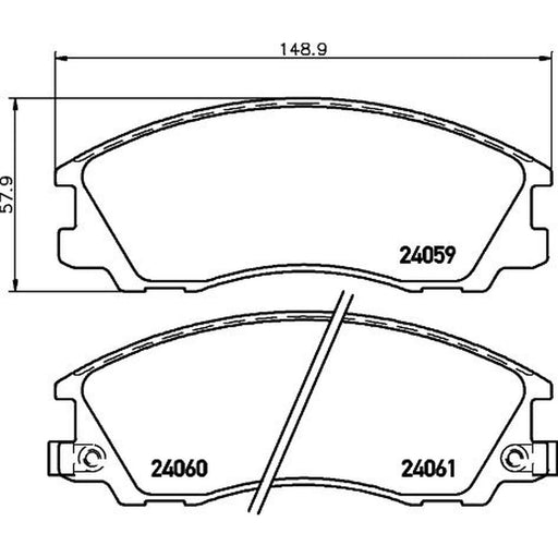 Mintex Front Brake Pad Set fits Hyundai Terracan 2001-2006 2.5 2.9 3.5
