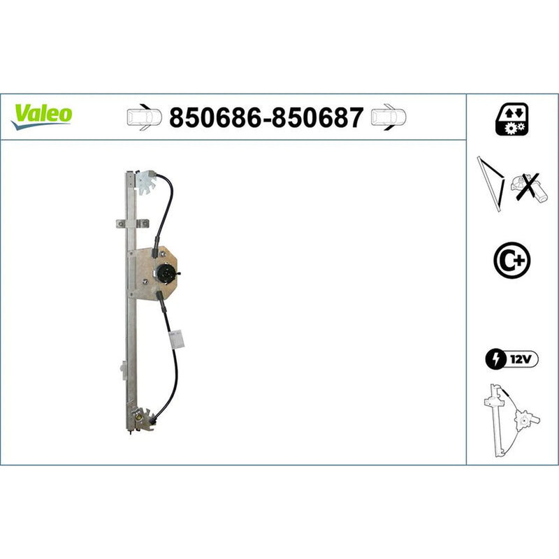 Valeo Electric Window Regulator Lifter Right Front 850687