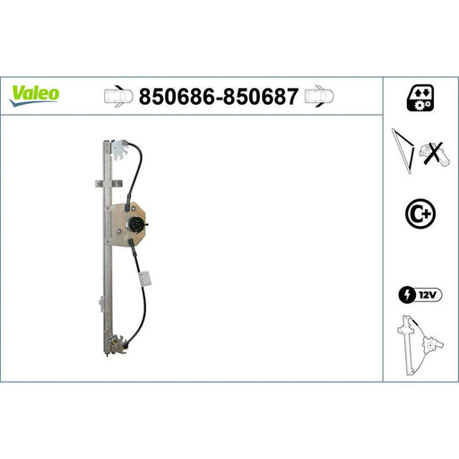 Valeo Electric Window Regulator Lifter Left Front 850686