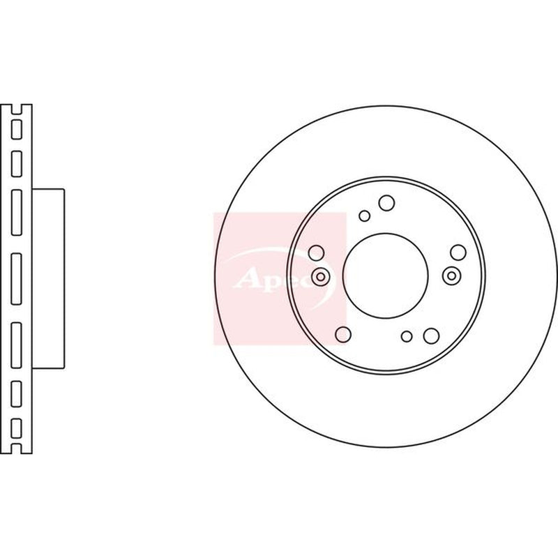 Apec Front Brake Vented Discs & Pads fits Honda Civic VII 2001-2005 1.6