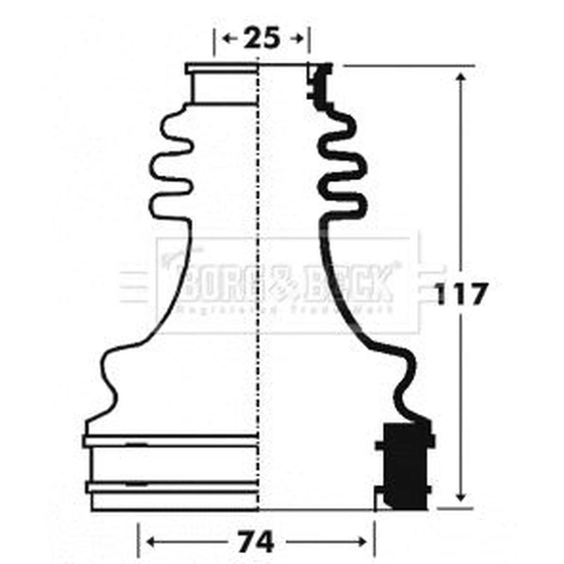 Borg & Beck Drive Shaft Bellow Kit transmission sided BCB2916