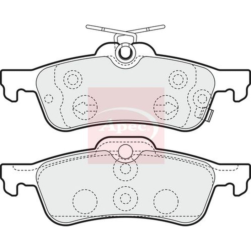 Apec Rear Brake Pad Set fits Toyota Yaris Hatchback 2012-2020 1.0 1.3 1.4 1.5