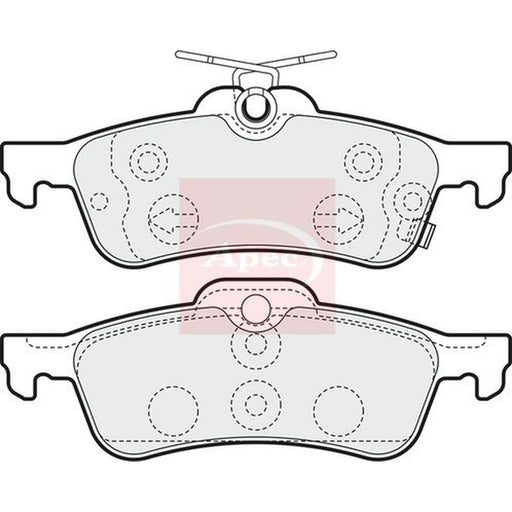 Apec Rear Brake Pad Set fits Toyota Yaris Hatchback 2012-2020 1.0 1.3 1.4 1.5
