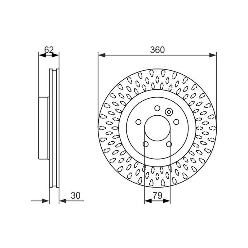 Bosch Front Brake Discs & Pads fits Land Rover Range Rover Sport I 2005-2013