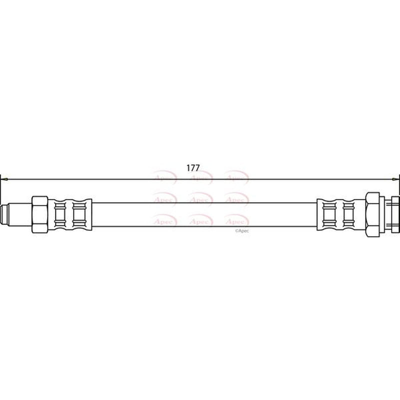Apec Brake Hydraulic Hose Line Rear fits Peugeot 205 1986-1998 1.1 1.4 1.6 1.9