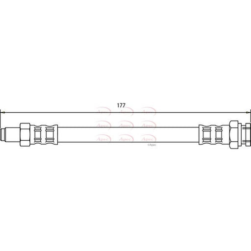 Apec Brake Hydraulic Hose Line Rear fits Peugeot 205 1986-1998 1.1 1.4 1.6 1.9