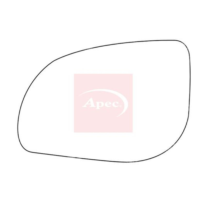 Apec Exterior Wing Mirror Glass Left fits Hyundai I10 I 2011-2013 1.0 1.2
