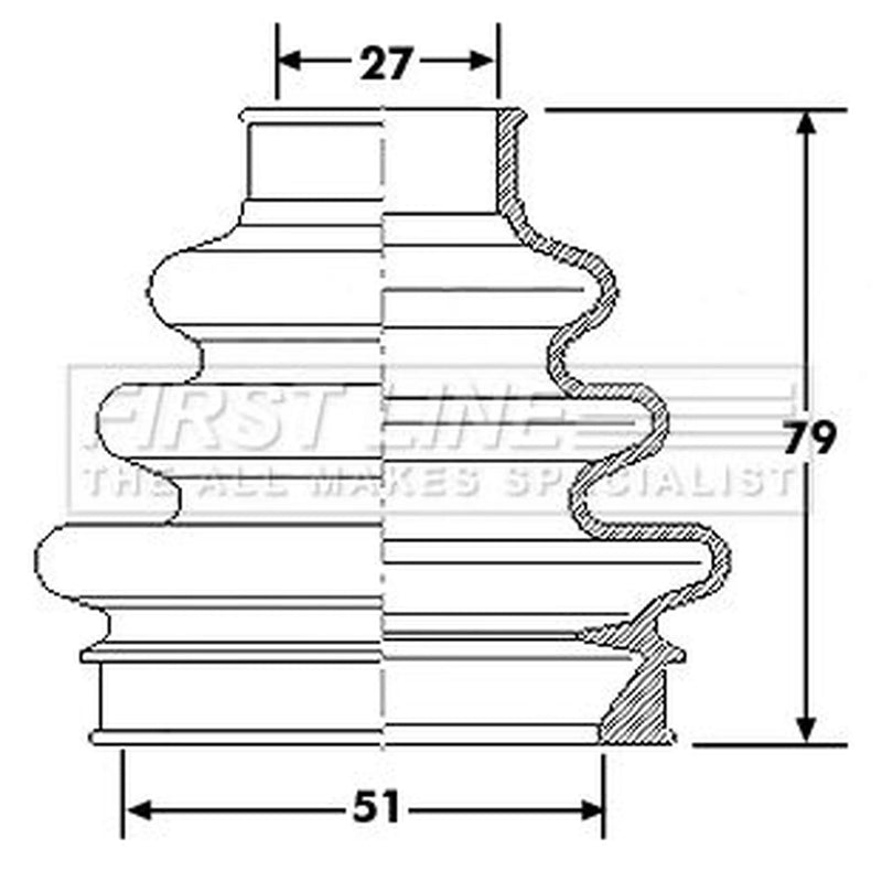 First Line Drive Shaft Bellow Kit Rear Left fits BMW 1 2004-2013