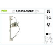 Valeo Electric Window Regulator Lifter Left Rear 850800