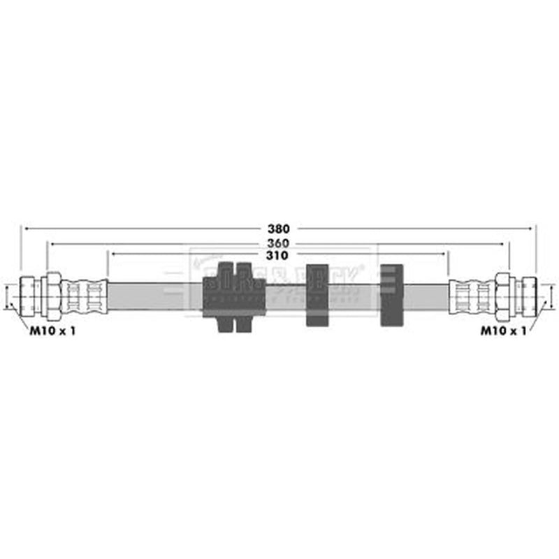 Borg & Beck Brake Hydraulic Hose Line Front Right BBH7372