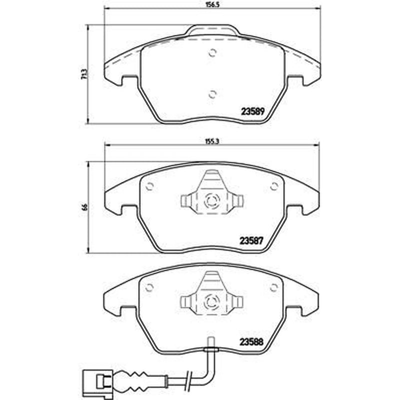 Brembo 4 x Front Brake Pad Set fits Audi A1 2010-2018 1.0 1.2 1.4 1.6 1.8 2.0