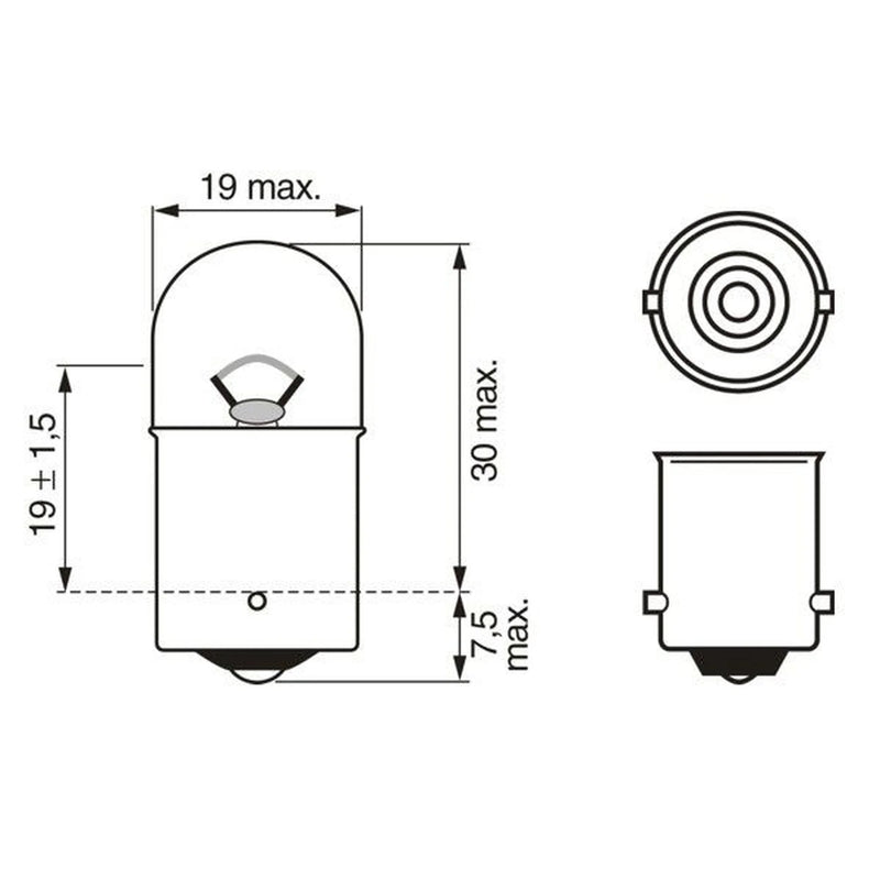 Bosch Indicator Turn Signal Bulb BA15s 12V 5W 1 987 302 284