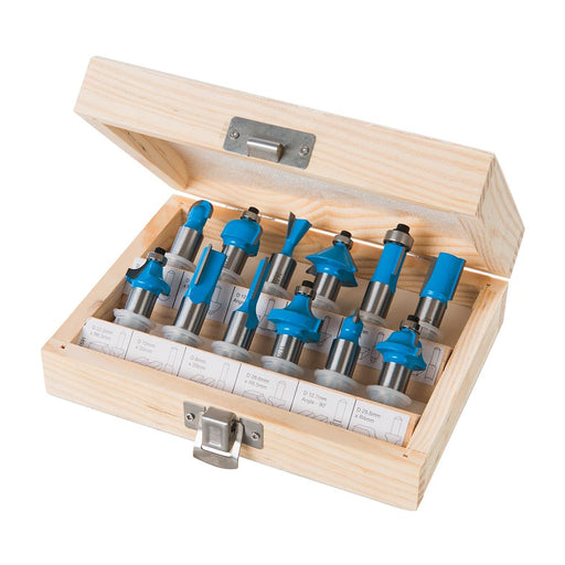 Silverline 12mm TCT Router Bit Set 12pce 12mm Silverline - Dynamic Drive