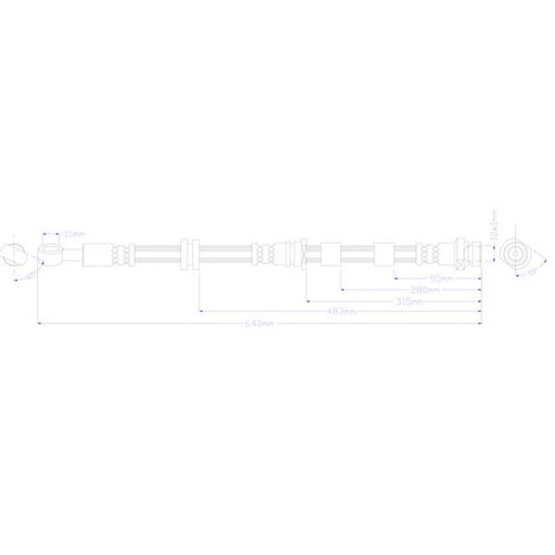 Juratek Brake Hydraulic Hose Line Front Left fits Mitsubishi Asx 2010 on 1.6 1.8