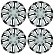 JRP 4x Wheel Trims Hub Caps 14" Covers Silver & Black Alloy Look