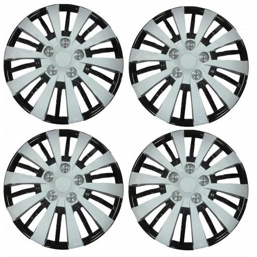 JRP 4x Wheel Trims Hub Caps 14" Covers Silver & Black Alloy Look