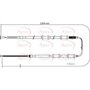 Apec Handbrake Cable Left Rear fits Fiat Multipla 1999-2010 1.6 1.9