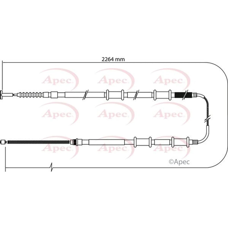 Apec Handbrake Cable Left Rear CAB1115