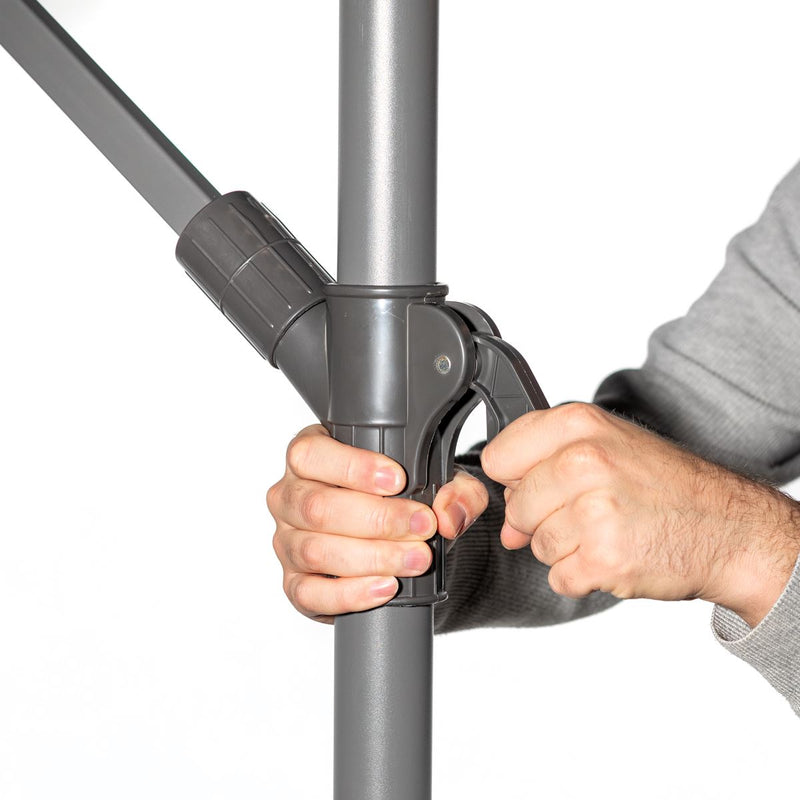 Dellonda Banana Parasol with Cover 3m - Grey DG264 Dellonda - Dynamic Drive