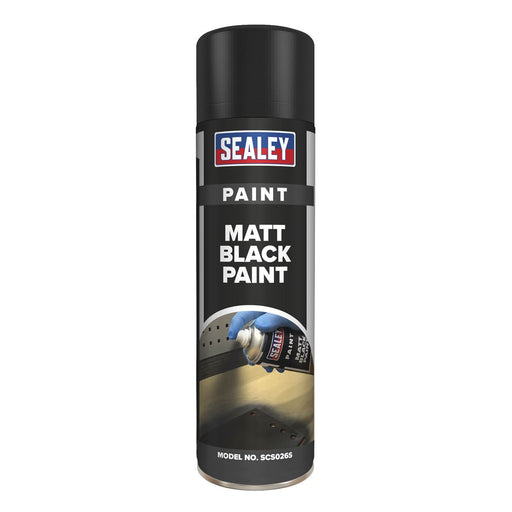 Sealey Black Matt Paint 500ml Pack of 6 SCS026 Sealey - Dynamic Drive