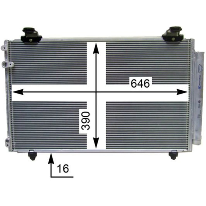 Mahle Air Conditioning Condenser fits Toyota Corolla Verso 2004-2009 1.6 1.8 2.0