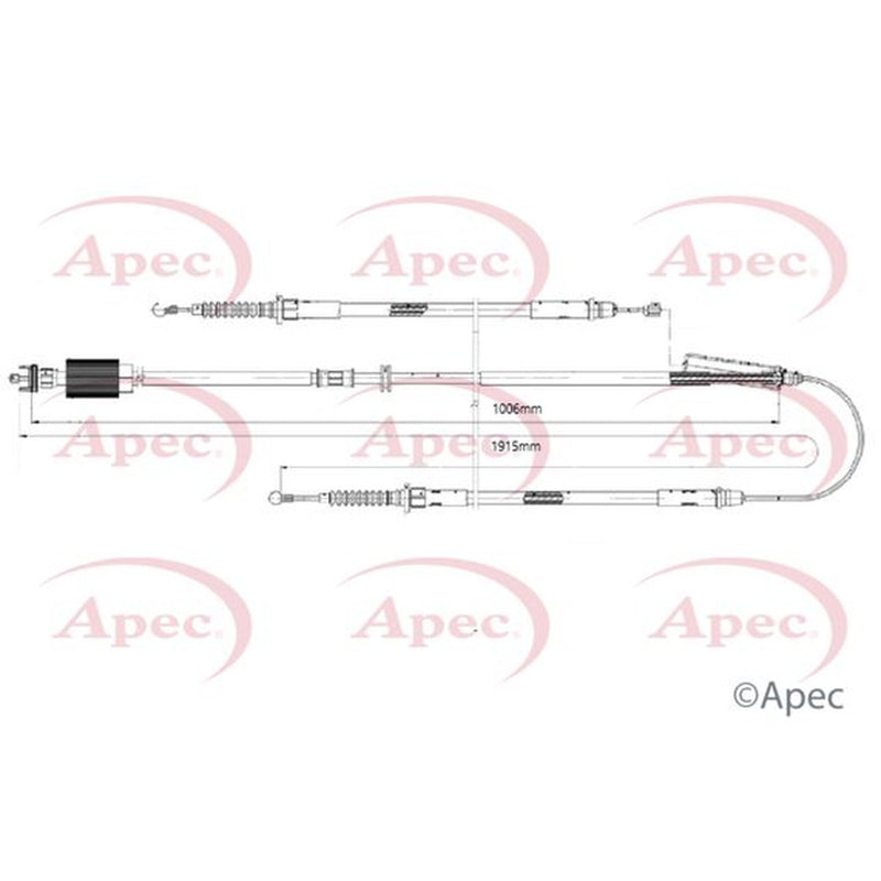 Apec Handbrake Cable Left Rear fits Opel Astra J 2009-2015 1.3 1.4 1.6 1.7 2.0