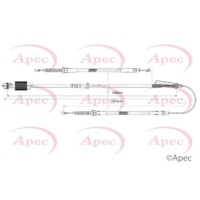 Apec Handbrake Cable Right Rear CAB1184