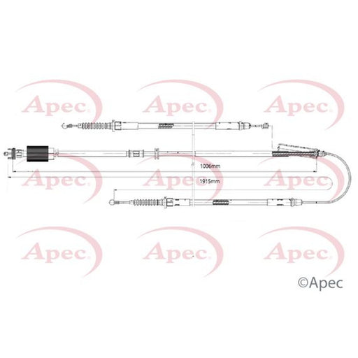 Apec Handbrake Cable Left Rear fits Opel Astra J 2009-2015 1.3 1.4 1.6 1.7 2.0