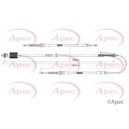 Apec Handbrake Cable Right Rear CAB1184