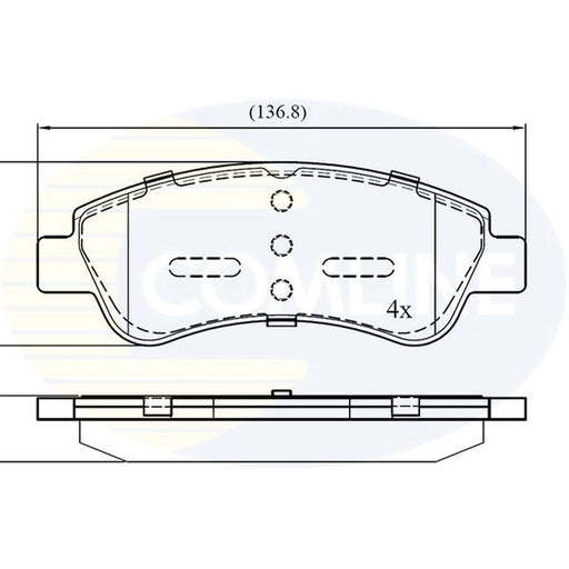 Comline Front & Rear Brake Discs & Pads fits Citroën C4 Cactus 2014-2019 1.2 1.6