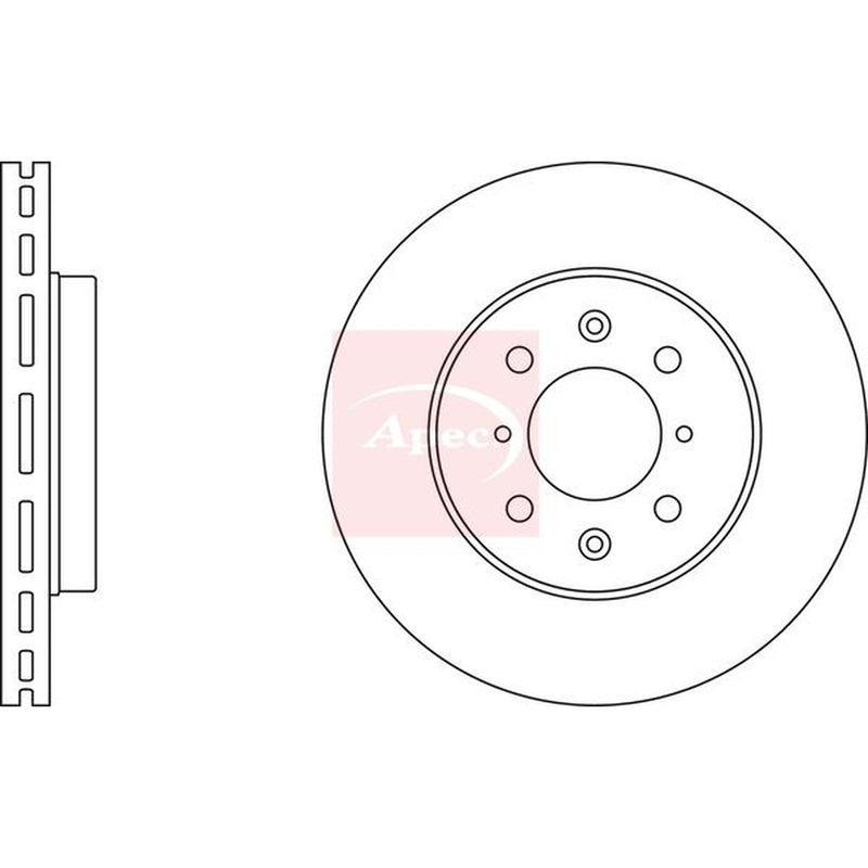 Apec 2 x Vented Brake Discs fits Honda Civic VII 2001-2005 1.7 2.0