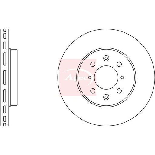 Apec 2 x Vented Brake Discs fits Honda Civic VII 2001-2005 1.7 2.0