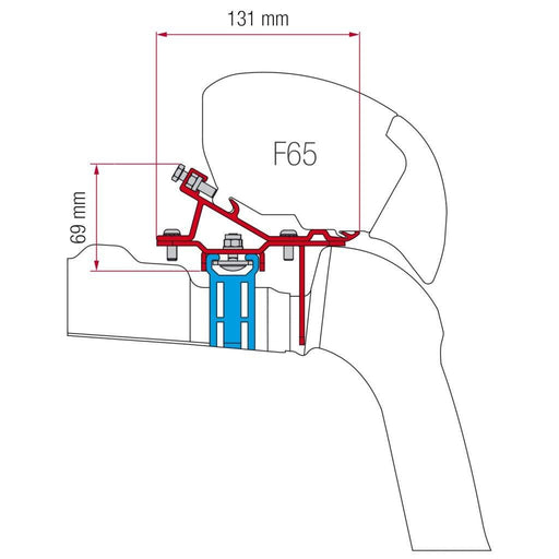 Fiamma F80/F65 Adapter Kit Vw Crafter >17 With Roof Rail 98655Z036 Fiamma - Dynamic Drive
