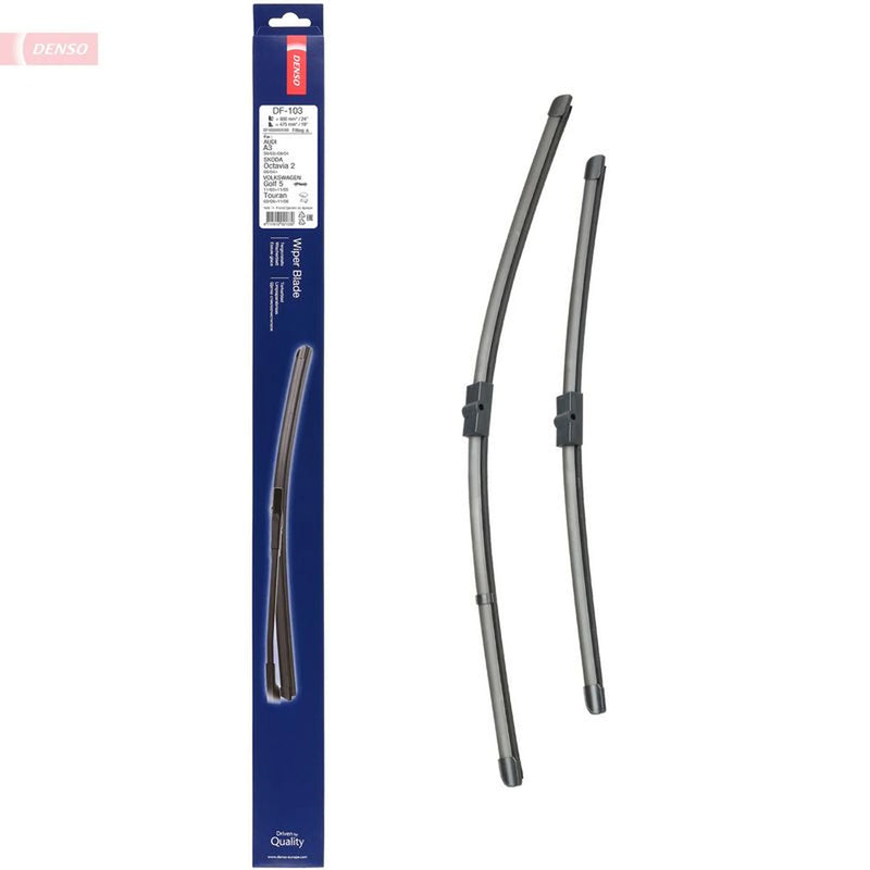 Denso Front & Rear Wiper Blade Set fits VW Golf V 2003-2009 1.4 1.6 1.9 2.0