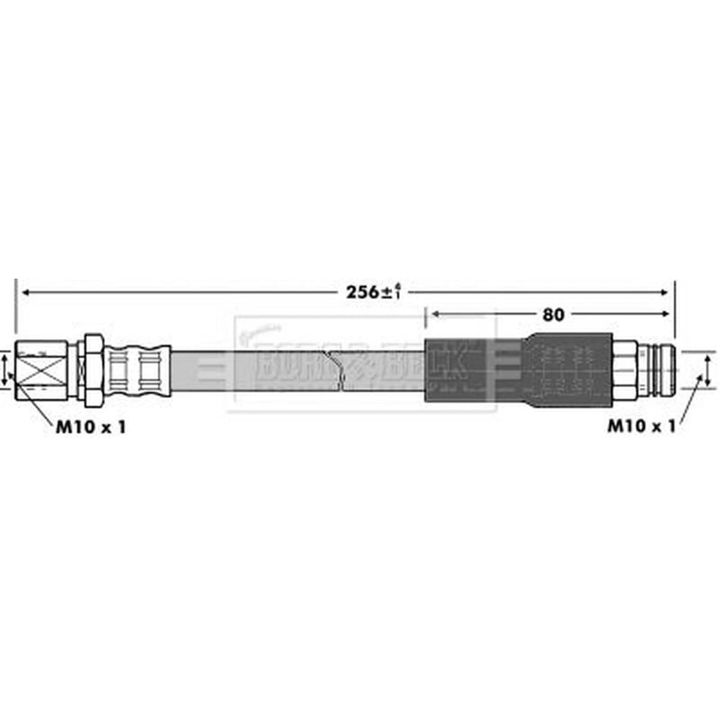 Borg & Beck Brake Hydraulic Hose Line Rear Right BBH6914