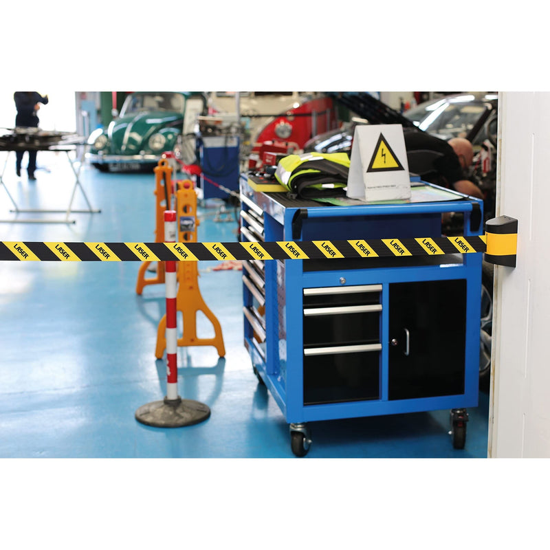 Laser Wall Mounted Magnetic Retractable Barrier 5m x 48mm 8529 Laser - Dynamic Drive